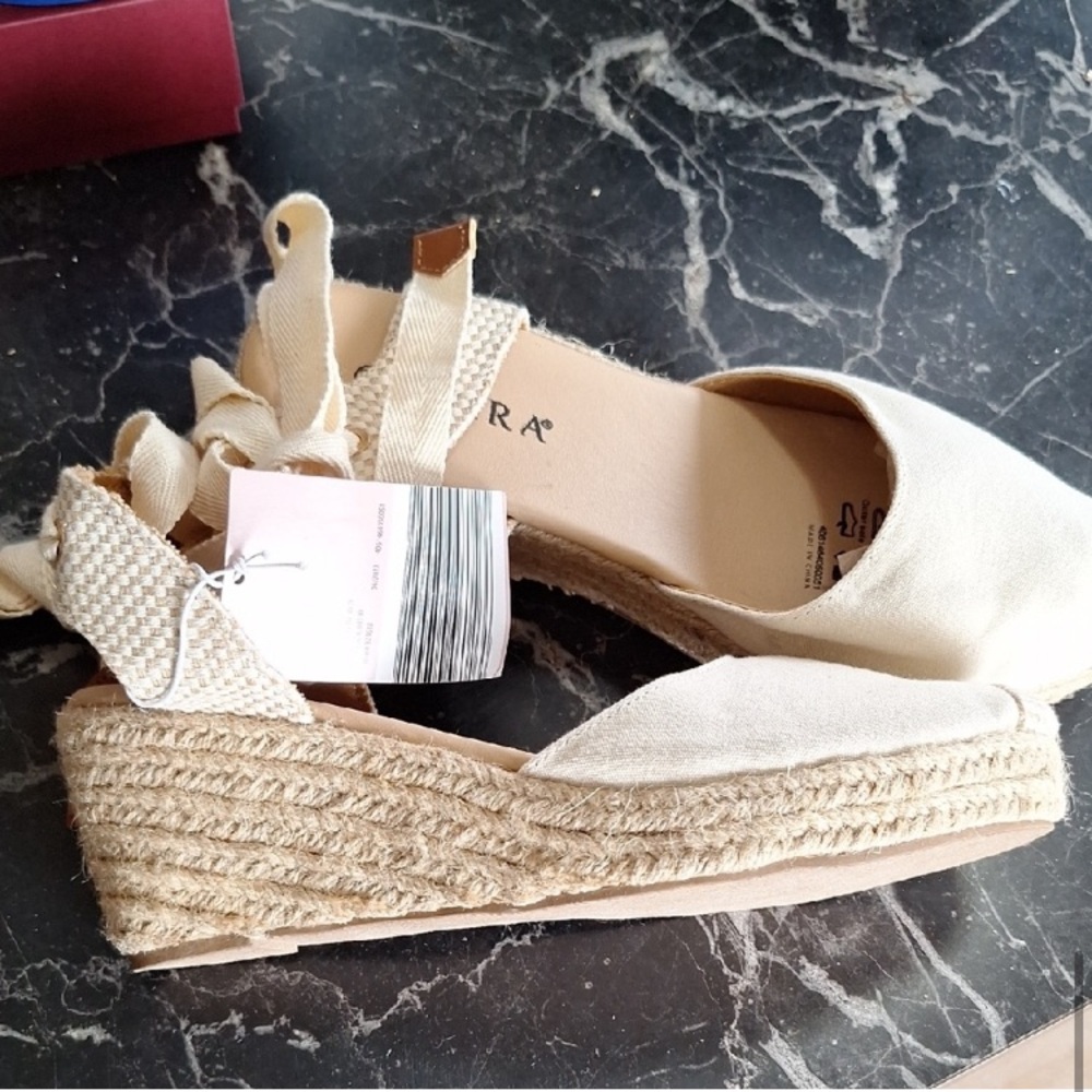 Serra Cream Espadrille Shoes with Ankle Straps